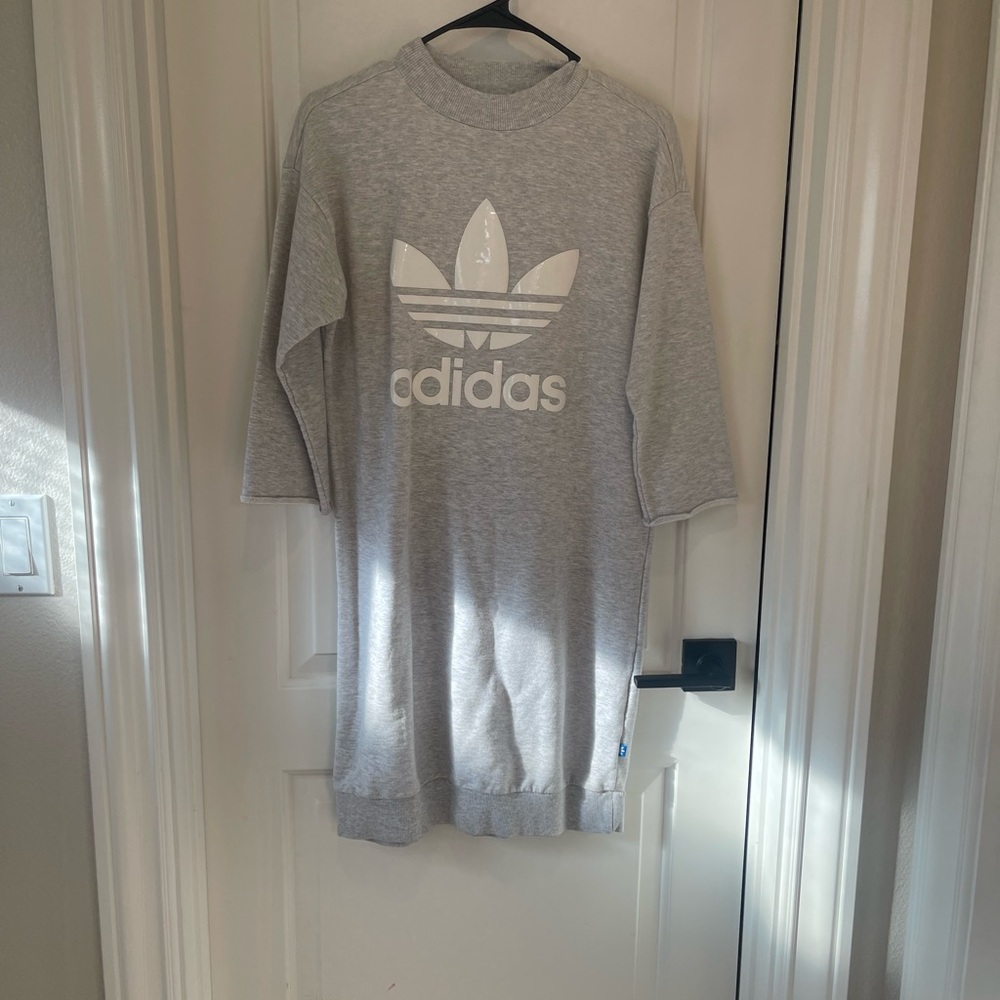 Adidas Light Gray Logo T-Shirt Dress